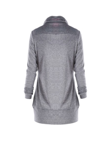 Plus Size Plaid Cowl Neck Sweatshirt