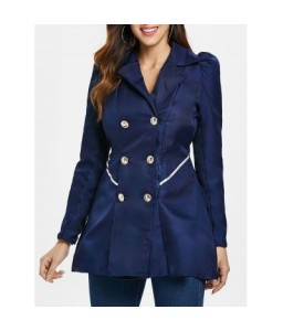 Fit and Flare Coat With Double Breasts